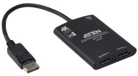 kabelia dp - ATEN 2-Port True 4K DisplayPort MST Hub VS92DP Black - 3 nuotrauka