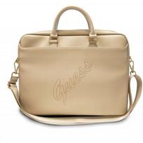 guess kompiuterio deklas - Guess PU Saffiano Vintage Scrip Computer Bag 15/ 16" Light Gold - 1 nuotrauka