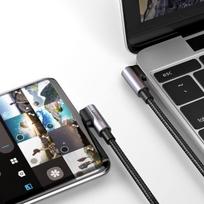 usb c kampinis - Ugreen US323 USB-C to USB-C Angled Cable PD 3A 60W 1m Black - 5 nuotrauka