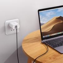 usb c kampinis - Ugreen US323 USB-C to USB-C Angled Cable PD 3A 60W 1m Black - 7 nuotrauka