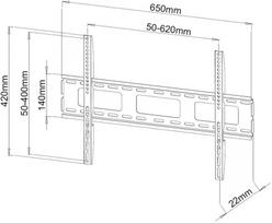 ultra slim tv mount - TECHLY Ultra Slim LED LCD TV 40-65inch 50kg black - 3 nuotrauka