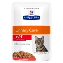 kaciu maistas urinary - Hill's PRESCRIPTION DIET c/d Urinary Stress kačių ėdalas su lašiša, 12 x 85 g - 1 nuotrauka