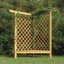pergola - Kampinė pergolė su suoliuku, 166x81x174cm, impregnuota pušis - 2 nuotrauka