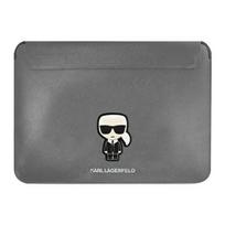 krepsys nesiojamam kompiuteriui 16 - Karl Lagerfeld Saffiano Ikonik Computer Sleeve 16" Silver - 1 nuotrauka