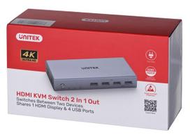 hdmi switch - UNITEK KVM SWITCH 2IN, 1OUT, 4K HDMI 2.0 + USB - 6 nuotrauka