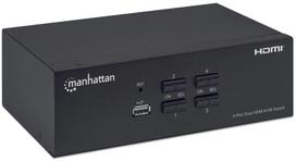 monitoriaus laidas - MANHATTAN KVM Switch HDMI/USB 4x1 Dual-Monitor Video 4K 30Hz - 3 nuotrauka