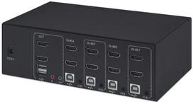 monitoriaus laidas - MANHATTAN KVM Switch HDMI/USB 4x1 Dual-Monitor Video 4K 30Hz - 4 nuotrauka