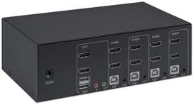 monitoriaus laidas - MANHATTAN KVM Switch HDMI/USB 4x1 Dual-Monitor Video 4K 30Hz - 5 nuotrauka