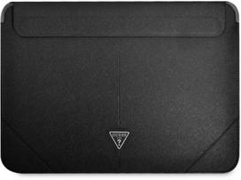 guess kompiuterio deklas - Guess Saffiano Triangle Metal Logo Computer Sleeve 13/ 14" Black - 1 nuotrauka