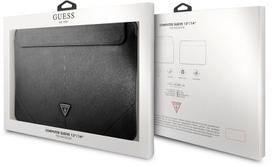 guess kompiuterio deklas - Guess Saffiano Triangle Metal Logo Computer Sleeve 13/ 14" Black - 3 nuotrauka