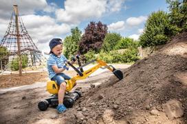 vaikams ekskavatorius - Traktorius Rolly Toys Komatsu Digger, geltonas - 6 nuotrauka