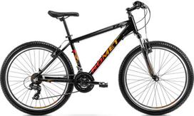 Kalnų dviratis Romet Rambler R6.0 26" 2022, juodas/oranžinis