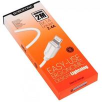 usb data cable - Borofone X14 data cable lightning 2m White - 1 nuotrauka
