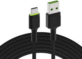 usb c fast charge - Green Cell USB-C LED backlight 2m Black - 1 nuotrauka