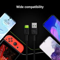 usb c fast charge - Green Cell USB-C LED backlight 2m Black - 4 nuotrauka