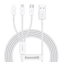 1 43 - Baseus Superior Cable USB to Lightning+micro USB+USB Type 3,5A 1,5m White - 1 nuotrauka