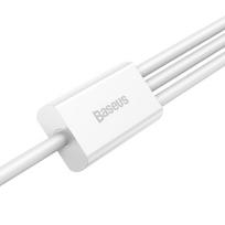 1 43 - Baseus Superior Cable USB to Lightning+micro USB+USB Type 3,5A 1,5m White - 4 nuotrauka