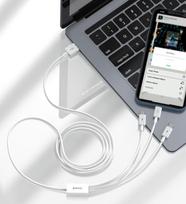 1 43 - Baseus Superior Cable USB to Lightning+micro USB+USB Type 3,5A 1,5m White - 7 nuotrauka