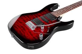 ibanez - Elektrinė gitara Ibanez GRX70QATRB, juoda/raudona - 5 nuotrauka