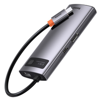 Baseus Metal Gleam serijos 6in1 USB-C - 3x USB 3.0 HDMI USB-C PD Ethernet RJ45