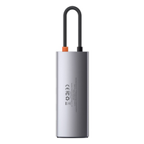 usb c ilgintuvas - Baseus Metal Gleam serijos 6in1 USB-C - 3x USB 3.0 HDMI USB-C PD Ethernet RJ45 - 4 nuotrauka