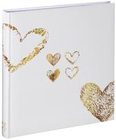 Hama Lazise gold Buchalbum 29x32 50 wei&szlig;e Seiten Hochzeit 2363
