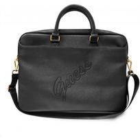 krepsys nesiojamam kompiuteriui 16 - Guess PU Saffiano Vintage Script Computer Bag 15/ 16" Black - 1 nuotrauka