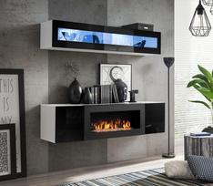 sekcija su biozidiniu - ASM Fly N2 Living Room Wall Unit Set Black/White - 1 nuotrauka