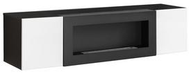 sekcija su biozidiniu - ASM Fly N3 Living Room Wall Unit Set White/Black - 3 nuotrauka