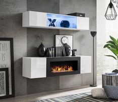 sekcija su biozidiniu - ASM Fly N3 Living Room Wall Unit Set White - 1 nuotrauka