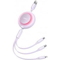 Baseus Bright Mirror 2 3in1 USB to micro USB+Lightning+USB-C Purple