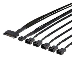 DELTACO PWM aušintuvams, 4-pin į 5x4-pin female, SATA (SSI-69)