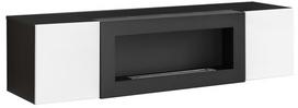 sekcija su biozidiniu - ASM Fly M2 Living Room Wall Unit Set Black/White - 3 nuotrauka