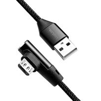 usb laidas 90 - Logilink USB To Micro USB 90° Angled Cable Black 0.3m - 2 nuotrauka