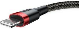 lightning to usb a cable - Baseus CALKLF-B19 Cafule USB to Lightning 2.4A, 1m Black - 2 nuotrauka