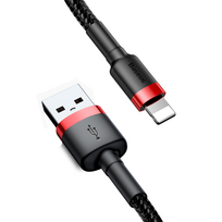 lightning to usb a cable - Baseus CALKLF-B19 Cafule USB to Lightning 2.4A, 1m Black - 6 nuotrauka
