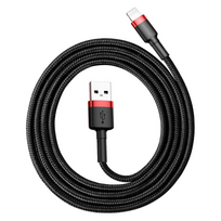 lightning to usb a cable - Baseus CALKLF-B19 Cafule USB to Lightning 2.4A, 1m Black - 7 nuotrauka