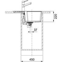 franke akmens mases plautuves - Franke Onikss UBG 611-62, akmens masė, 620 mm x 500 mm x 220 mm - 3 nuotrauka