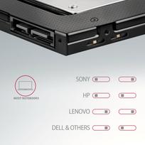 sata ssd - Axagon RSS-CD09 ODD – 2.5" SATA SSD/HDD CADDY, 9.5 MM, 2.5" - 7 nuotrauka