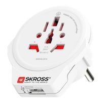 5v usb laidas - Travel adapter Skross Europa + USB 1.500266 - 1 nuotrauka