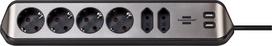 BRENNENSTUHL 6 lizdų, 4x Earthed Cockets, 2x Euro su USB krovimu / 1153590610