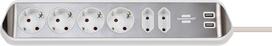 BRENNENSTUHL 6 lizdų 4x Earthed Cockets, 2x Euro su USB krovimu / 1153590620