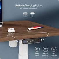 stalas 120 x 60 - Desktronic HOME ONE, baltas/riešuto - 2 nuotrauka