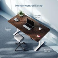 stalas 120 x 60 - Desktronic HOME ONE, baltas/riešuto - 4 nuotrauka