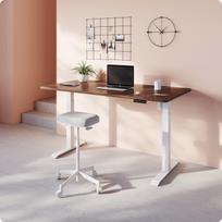 stalas 120 x 60 - Desktronic HOME ONE, baltas/riešuto - 5 nuotrauka