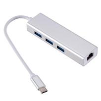 usb splitter - Roger AD15642 USB-C Hub - Šakotuvas 3 x USB 3.0 / RJ45, Sidabrinė - 1 nuotrauka
