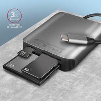 sd card usb c reader - Aluminum high-speed USB-C 3.2 Gen 1 memory card reader. 3 slots, UHS-II. - 3 nuotrauka