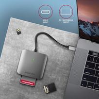 sd card usb c reader - Aluminum high-speed USB-C 3.2 Gen 1 memory card reader. 3 slots, UHS-II. - 4 nuotrauka