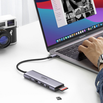 ugreen hdmi usb c hub - HUB USB Ugreen 1x SD 1x USB-C 1x TF + 2x USB-A 3.2 Gen1 (60384) - 8 nuotrauka