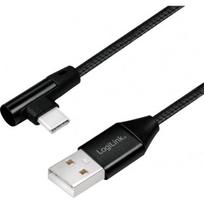 usb c angled - Logilink CU0137 angled cable USB-C 0,3mm Black - 1 nuotrauka